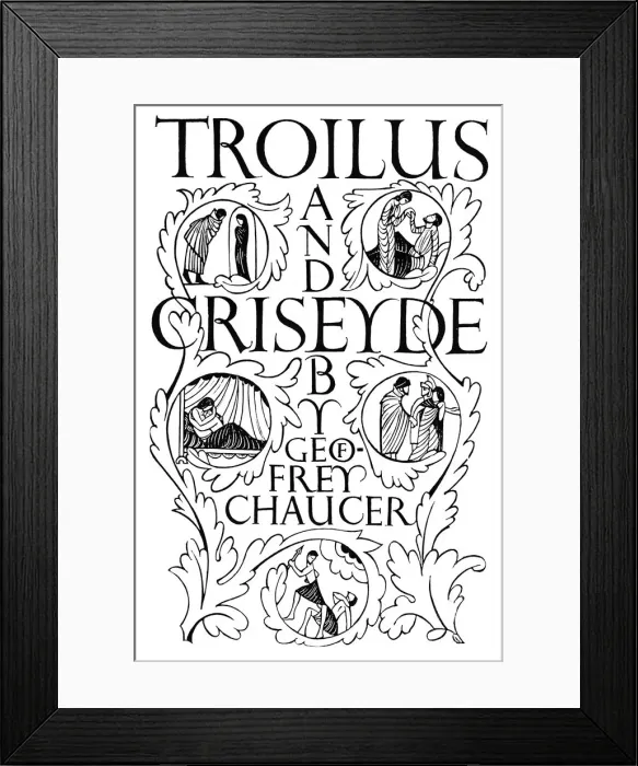 Framed Print : Title Page: Troilus and Criseyde, 1927. Artist: Eric Gill Framed Print : Title Page: Troilus and Criseyde, 1927. Artist: Eric Gill