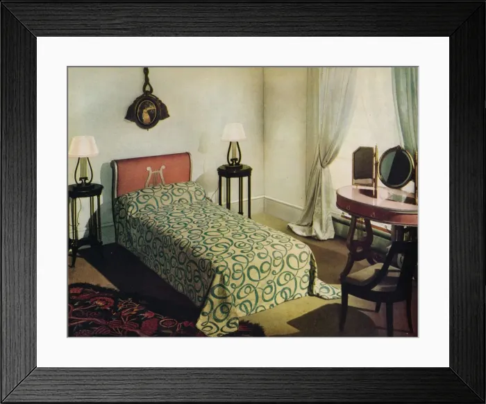 Framed Print : Woven cotton bedspread by Vantona Textiles Ltd. 1941