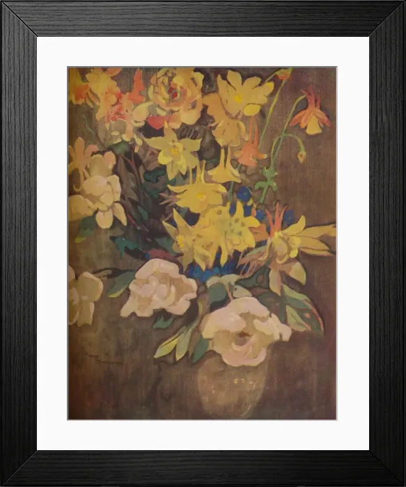 Framed Print : Amber Flowers, c20th century. Artist: George Sheringham Framed Print : Amber Flowers, c20th century. Artist: George Sheringham