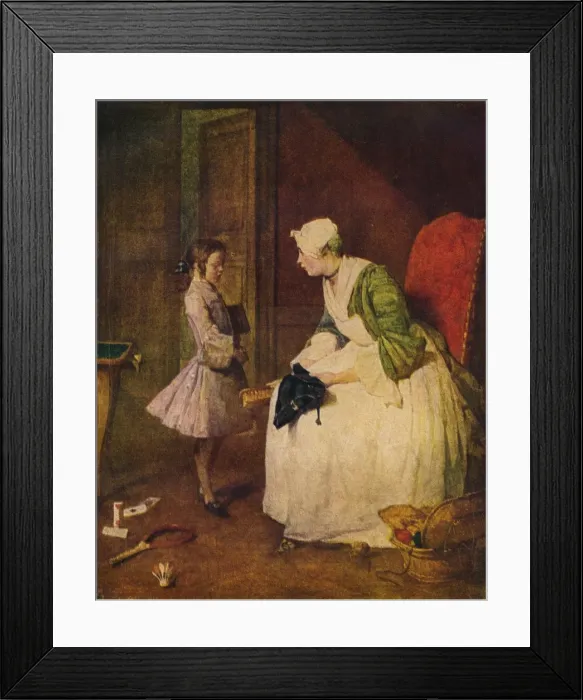 Framed Print : The Admonition, 18th century. Artist: Jean-Simeon Chardin Framed Print : The Admonition, 18th century. Artist: Jean-Simeon Chardin