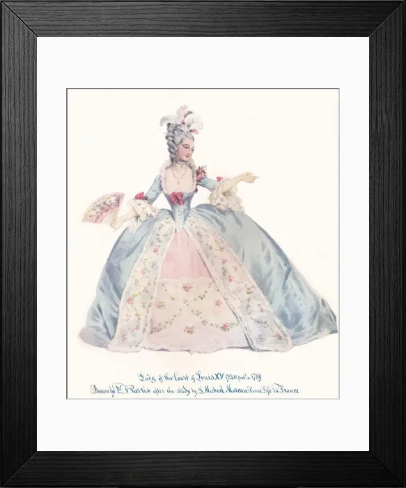 Framed Print : Lady of the Court of Louis XV, 19th century. Artist: Edmund Thomas Parris Framed Print : Lady of the Court of Louis XV, 19th century. Artist: Edmund Thomas Parris