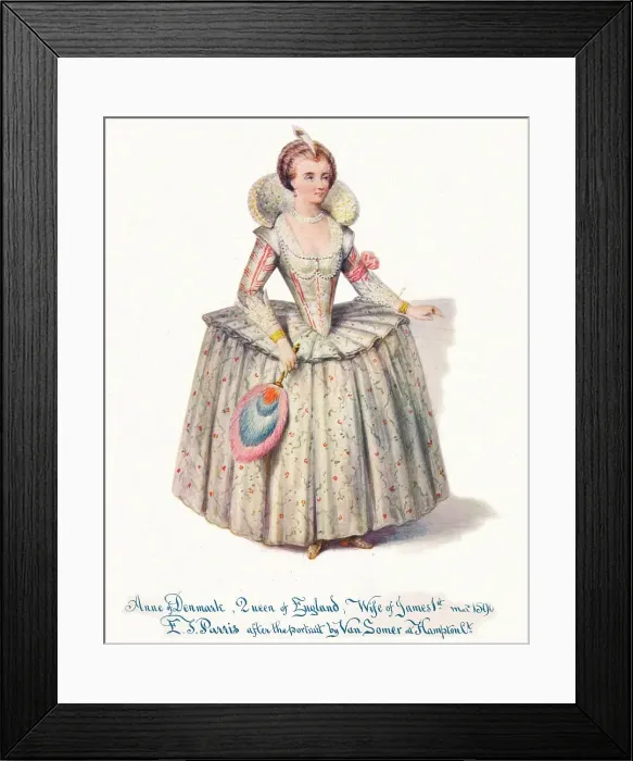 Framed Print : Anne of Denmark, Queen of England, Wife of James 1st, 19th century. Artist: Edmund Thomas Parris Framed Print : Anne of Denmark, Queen of England, Wife of James 1st, 19th century. Artist: Edmund Thomas Parris
