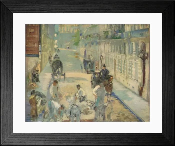 Framed Print : Les Paveurs de la Rue de Berne, 1878. Artist: Edouard Manet Framed Print : Les Paveurs de la Rue de Berne, 1878. Artist: Edouard Manet