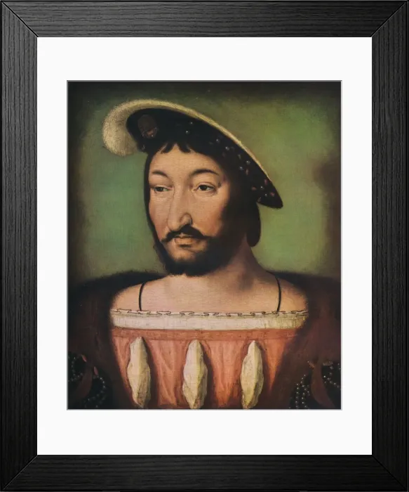 Framed Print : Portrait of Francois I of France, c16th century. Artist: Jean Clouet Framed Print : Portrait of Francois I of France, c16th century. Artist: Jean Clouet