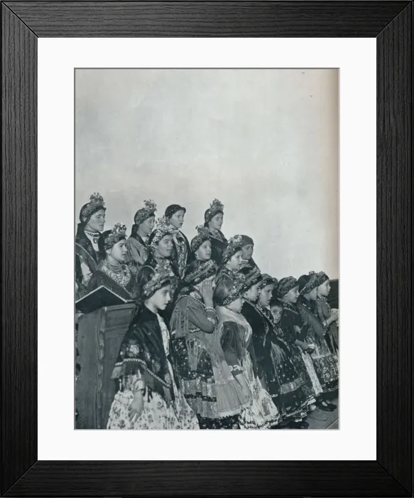 Framed Print : Hungarian Peasant Girls Singing in Church, c1932. Artist: Rudolf Balogh Framed Print : Hungarian Peasant Girls Singing in Church, c1932. Artist: Rudolf Balogh
