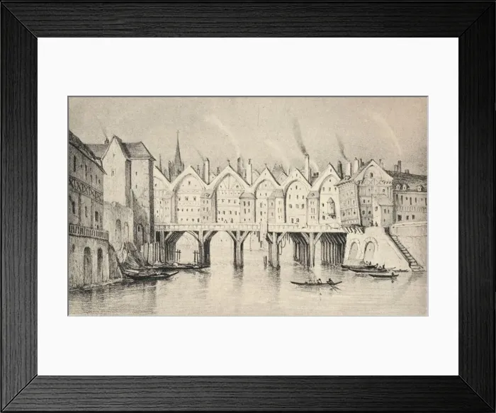Framed Print : The Pont St Michel in 1550, 1915 Framed Print : The Pont St Michel in 1550, 1915
