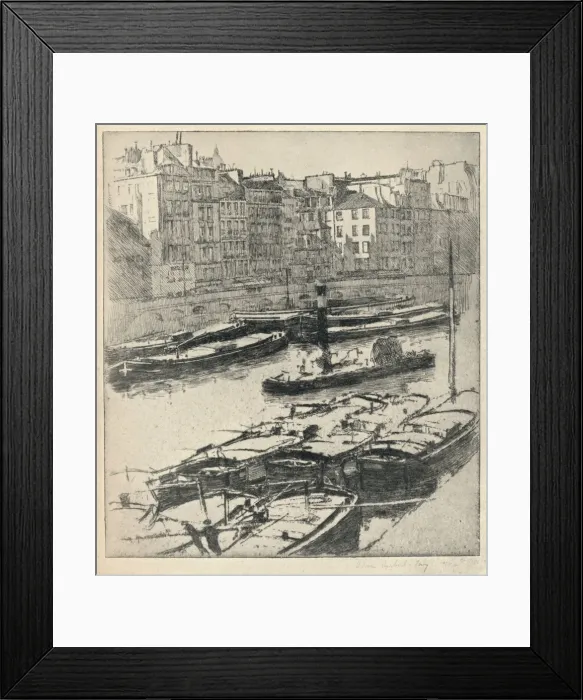 Framed Print : Quai des Grands Augustins, 1915. Artist: William A Levy Framed Print : Quai des Grands Augustins, 1915. Artist: William A Levy