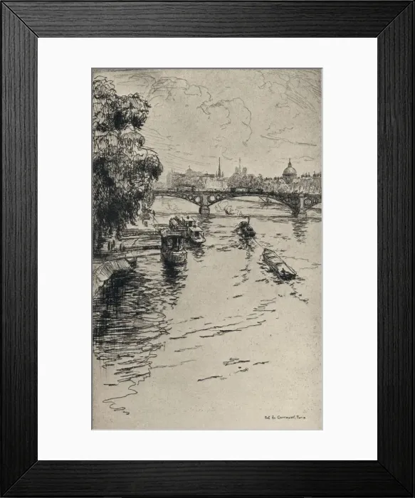 Framed Print : The Pont du Carrousel, 1915. Artist: Frank Milton Armington Framed Print : The Pont du Carrousel, 1915. Artist: Frank Milton Armington