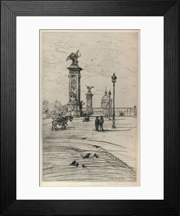 Framed Print : The Pont Alexandre III, 1915. Artist: Frank Milton Armington Framed Print : The Pont Alexandre III, 1915. Artist: Frank Milton Armington