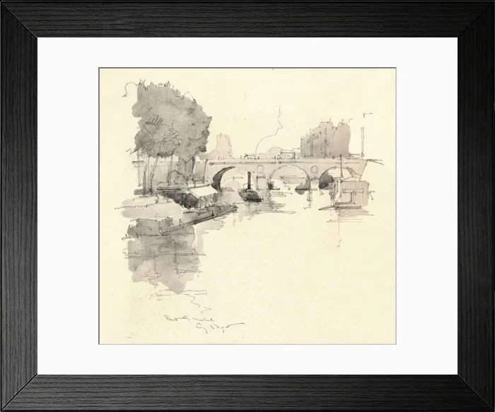 Framed Print : The Pont St Michel, 1915. Artist: Eugene Bejot Framed Print : The Pont St Michel, 1915. Artist: Eugene Bejot