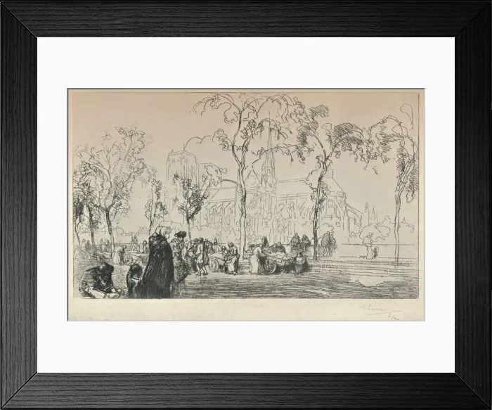 Framed Print : Notre Dame viewed from the Quai Montebello, 1915. Artist: Auguste Lepere Framed Print : Notre Dame viewed from the Quai Montebello, 1915. Artist: Auguste Lepere