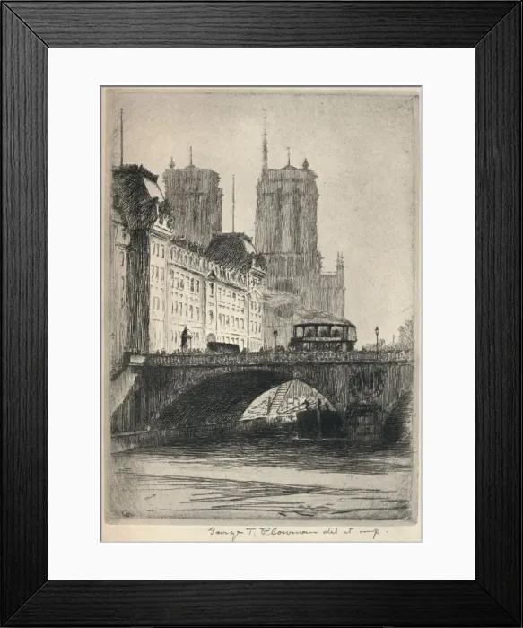 Framed Print : The Towers of Notre-Dame, 1915. Artist: George T Plowman Framed Print : The Towers of Notre-Dame, 1915. Artist: George T Plowman