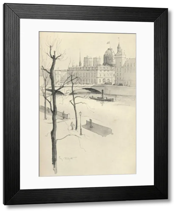 Framed Print : The Pont au Change, 1915. Artist: Eugene Bejot Framed Print : The Pont au Change, 1915. Artist: Eugene Bejot