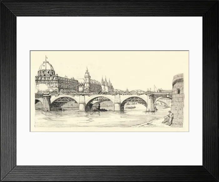 Framed Print : Works on the old Pont Notre-Dame, 1913 (1915). Artist: Herman Armour Webster Framed Print : Works on the old Pont Notre-Dame, 1913 (1915). Artist: Herman Armour Webster