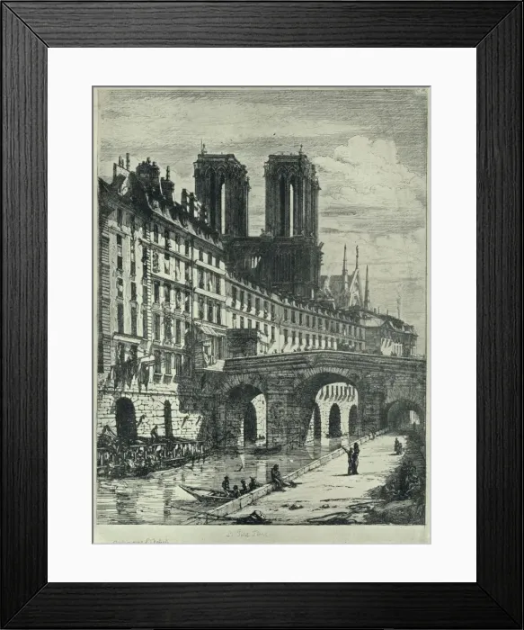 Framed Print : Le Petit Pont, 1915. Artist: CH Meryon Framed Print : Le Petit Pont, 1915. Artist: CH Meryon
