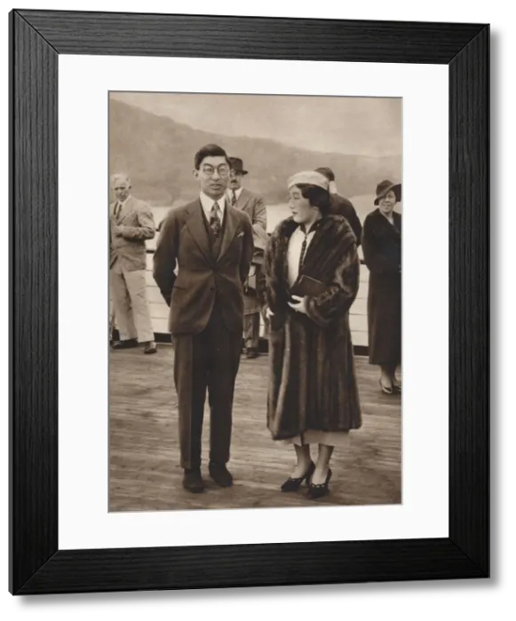 Framed Print : Prince and Princess Chichibu arriving on the Queen Mary, April 12th, 1937 Framed Print : Prince and Princess Chichibu arriving on the Queen Mary, April 12th, 1937