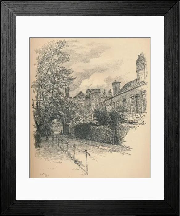 Framed Print : The Courtyard and Gateway of Richmond Palace, 1902. Artist: Thomas Robert Way