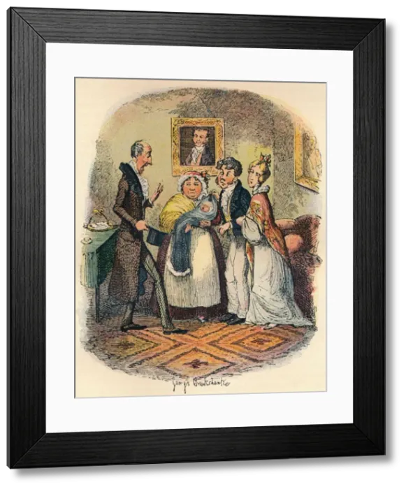 Framed Print : Bloomsbury Christening, c1900. Artist: George Cruikshank Framed Print : Bloomsbury Christening, c1900. Artist: George Cruikshank