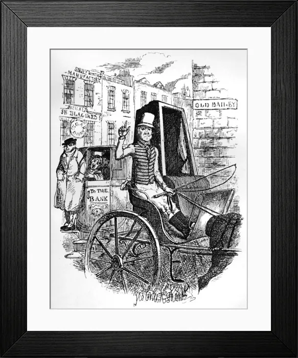 Framed Print : The Last Cab Driver, and the First Omnibus Cad, c1900. Artist: George Cruikshank Framed Print : The Last Cab Driver, and the First Omnibus Cad, c1900. Artist: George Cruikshank