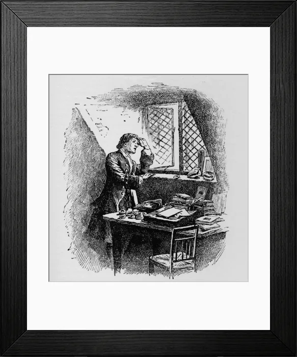 Framed Print : Studying the formation of clouds from his attic, c1918 Framed Print : Studying the formation of clouds from his attic, c1918