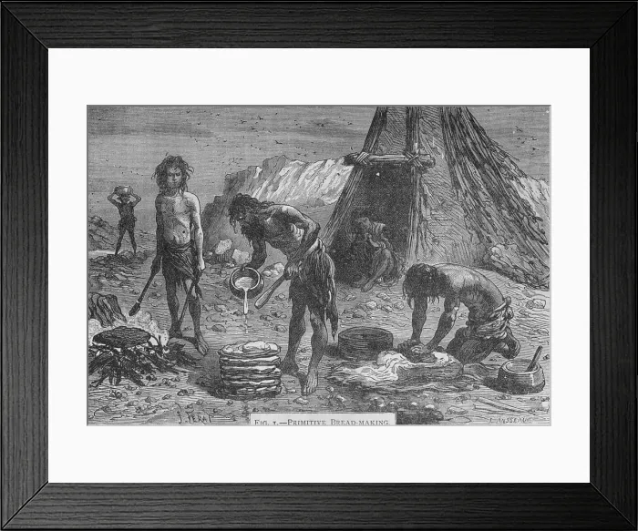 Framed Print : Primitive breadmaking, 1894 Framed Print : Primitive breadmaking, 1894