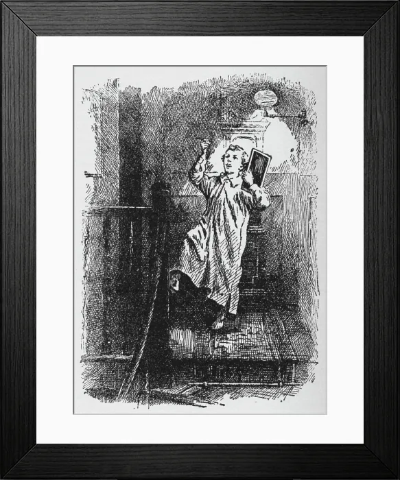 Framed Print : He could not refrain from shouting in triumph. c1918 Framed Print : He could not refrain from shouting in triumph. c1918