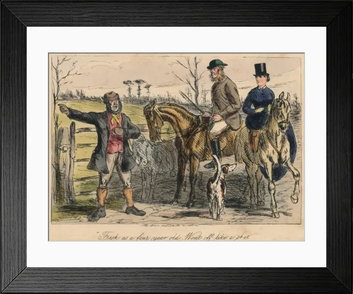 Framed Print : Fresh as a four year old. Went off like a shot, 1865. Artist: John Leech Framed Print : Fresh as a four year old. Went off like a shot, 1865. Artist: John Leech