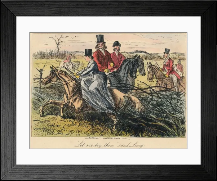 Framed Print : Let me try them, said Lucy, 1865. Artist: Hablot Knight Browne Framed Print : Let me try them, said Lucy, 1865. Artist: Hablot Knight Browne