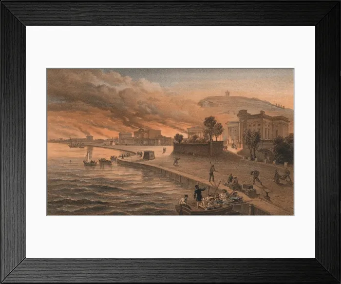 Framed Print : Burning of the Government Buildings at Kertch, 9th June 1855, 1856. Artist: Thomas Picken Framed Print : Burning of the Government Buildings at Kertch, 9th June 1855, 1856. Artist: Thomas Picken