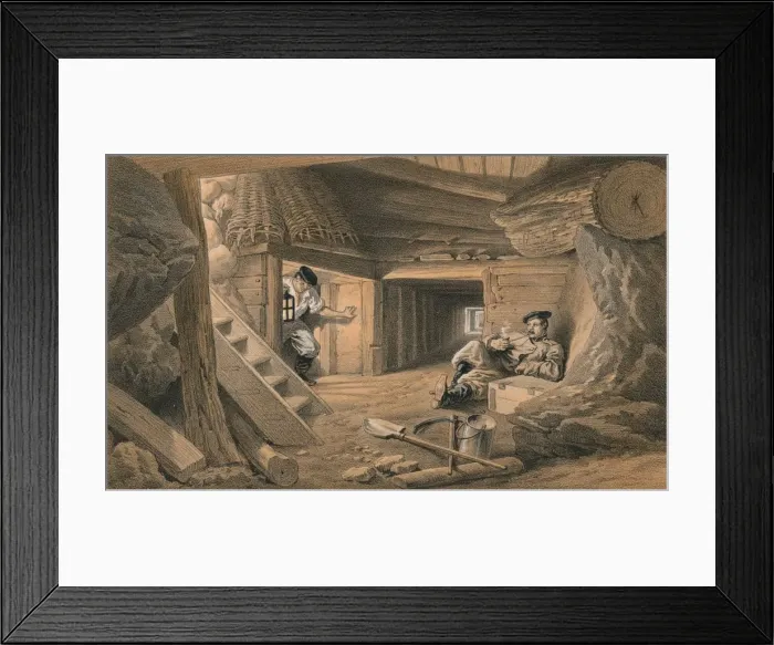 Framed Print : Mine in the Bastion du Mat, 1856. Artist: Thomas Picken Framed Print : Mine in the Bastion du Mat, 1856. Artist: Thomas Picken