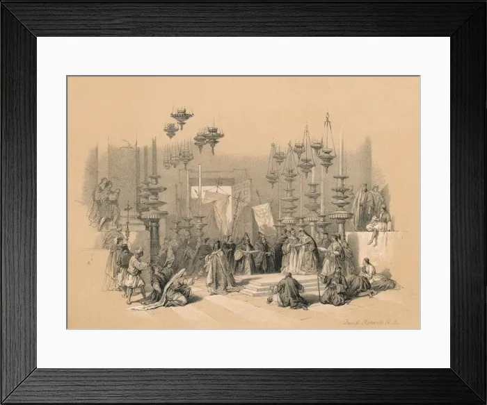 Framed Print : The Stone of Unction, 1855. Artist: David Roberts
