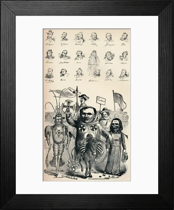 Framed Print : Caricatures of Members of the National Conference at Frankfort and of the Prussian Kreuz-Zeitung P Framed Print : Caricatures of Members of the National Conference at Frankfort and of the Prussian Kreuz-Zeitung P