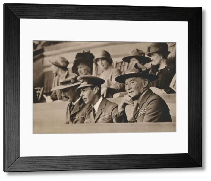 Framed Print : The Duke of York (later King George VI) with Lord Baden-Powell at a Jamboree, Wembley, 1924 Framed Print : The Duke of York (later King George VI) with Lord Baden-Powell at a Jamboree, Wembley, 1924