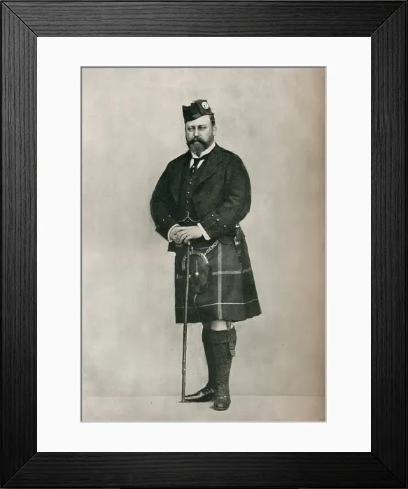 Framed Print : The Prince of Wales in Highland costume, c1886 (1910). Artist: W&D Downey Framed Print : The Prince of Wales in Highland costume, c1886 (1910). Artist: W&D Downey