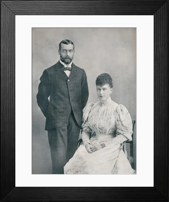 Framed Print : The future King George V and Queen Mary shortly after their marriage, 1893 (1911). Artist: WS Stuart Framed Print : The future King George V and Queen Mary shortly after their marriage, 1893 (1911). Artist: WS Stuart