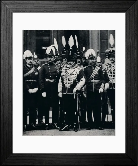 Framed Print : The future King Edward VIIand officers of the Queens Own Oxfordshire Hussars, 1897 (1911). Artist: Hills and Saunders Framed Print : The future King Edward VIIand officers of the Queens Own Oxfordshire Hussars, 1897 (1911). Artist: Hills and Saunders