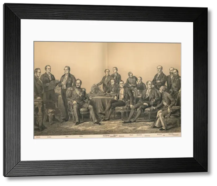 Framed Print : The Congress of Paris in 1856, 1907. Artist: Auguste Blanchard Framed Print : The Congress of Paris in 1856, 1907. Artist: Auguste Blanchard