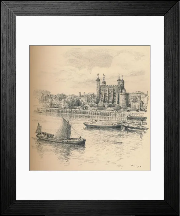 Framed Print : The Tower of London From Tower Bridge. 1902. Artist: Thomas Robert Way Framed Print : The Tower of London From Tower Bridge. 1902. Artist: Thomas Robert Way