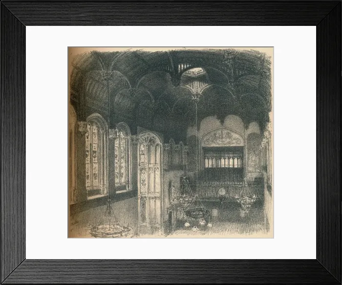 Framed Print : Interior of Crosby Hall, 1902. Artist: Thomas Robert Way Framed Print : Interior of Crosby Hall, 1902. Artist: Thomas Robert Way