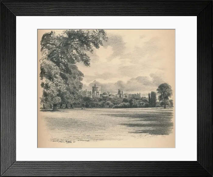 Framed Print : Windsor Castle From the Home Park, 1902. Artist: Thomas Robert Way Framed Print : Windsor Castle From the Home Park, 1902. Artist: Thomas Robert Way