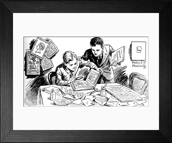 Framed Print : Joys of Stamp Collecting, 1937 Framed Print : Joys of Stamp Collecting, 1937