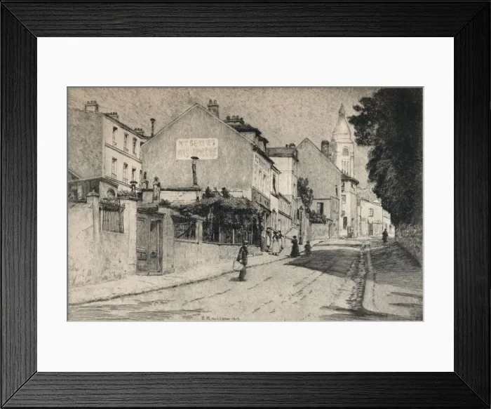 Framed Print : Rue de l Abreuvoir, Montmartre, 1915. Artist: Emile Rousseau Framed Print : Rue de l Abreuvoir, Montmartre, 1915. Artist: Emile Rousseau