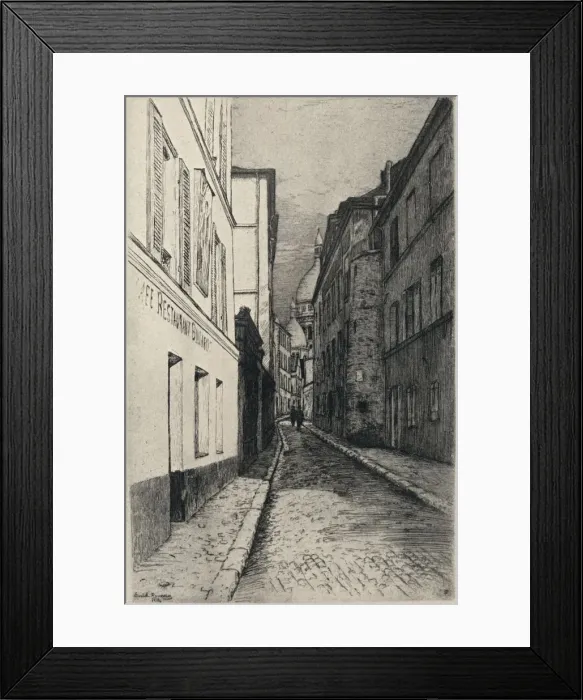 Framed Print : Rue St Rustique, Montmartre, 1915. Artist: Emile Rousseau Framed Print : Rue St Rustique, Montmartre, 1915. Artist: Emile Rousseau