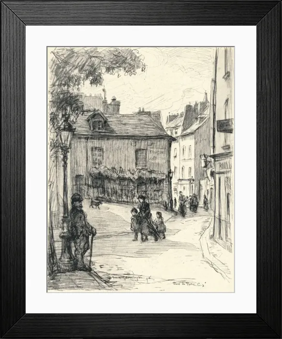 Framed Print : Place du Tertre, Montmartre, 1915. Artist: Frank Milton Armington Framed Print : Place du Tertre, Montmartre, 1915. Artist: Frank Milton Armington