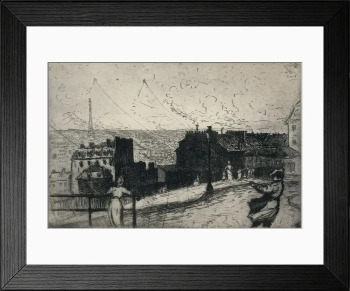 Framed Print : Kite-Flyers, Montmartre, 1915. Artist: Vaughan Trowbridge Framed Print : Kite-Flyers, Montmartre, 1915. Artist: Vaughan Trowbridge