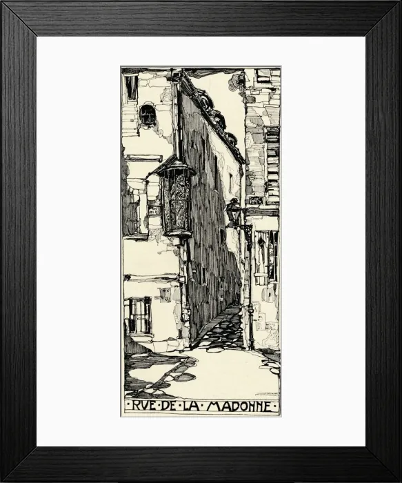 Framed Print : Rue de la Madonne, 1915. Artist: Jessie Marion King Framed Print : Rue de la Madonne, 1915. Artist: Jessie Marion King