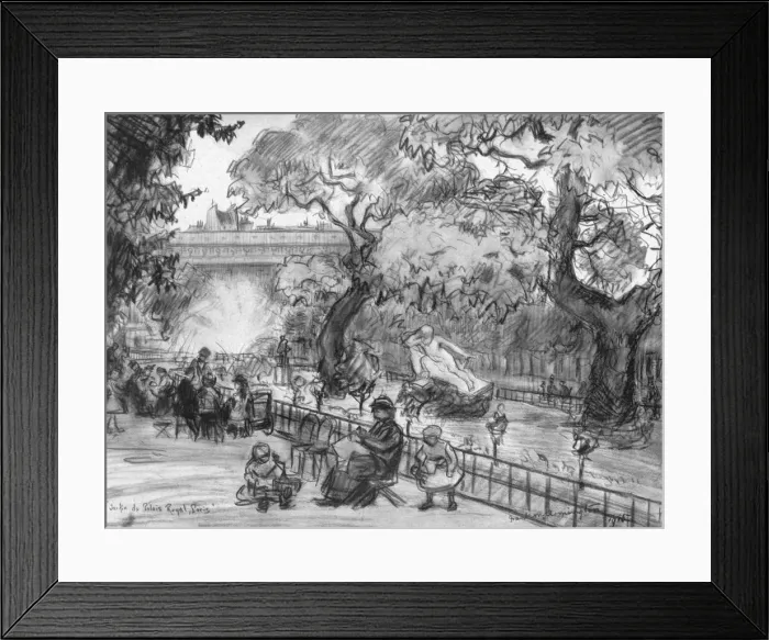 Framed Print : Garden of the Palais-Royal, 1915. Artist: Frank Milton Armington Framed Print : Garden of the Palais-Royal, 1915. Artist: Frank Milton Armington
