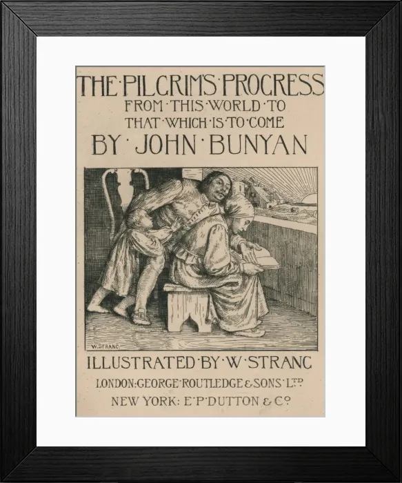 Framed Print : Bunyans Wife Reading the Bible to Him, c1916 Framed Print : Bunyans Wife Reading the Bible to Him, c1916