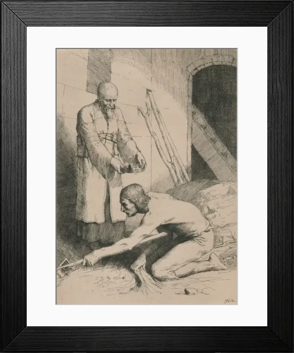 Framed Print : The Man with the Muckrake, c1916. Artist: William Strang Framed Print : The Man with the Muckrake, c1916. Artist: William Strang