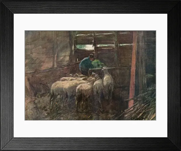Framed Print : Interior of a Barn, 19th century. Artist: Anton Mauve Framed Print : Interior of a Barn, 19th century. Artist: Anton Mauve